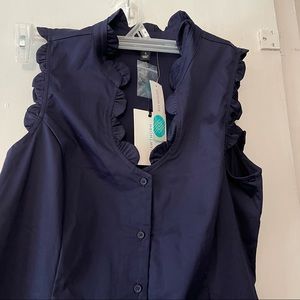 NWT 41 Hawthorn Camilla Scallop Blouse